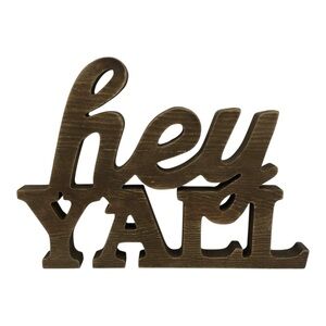 Hobby Lobby "Hey Y’all" Wooden Wall Sign Brown Farmhouse Home Decor